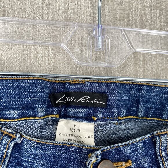 Vintage Lillie Rubin Jeans 6 Denim Flare Y2K Sequin Patch Embroidered - Picture 4 of 14